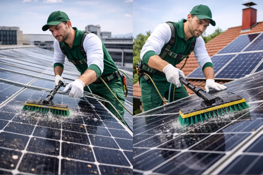 Solarreinigung für gewerbliche und private Anlagen - Gebäudereinigung von Luna Glanz GmbH & Co KG