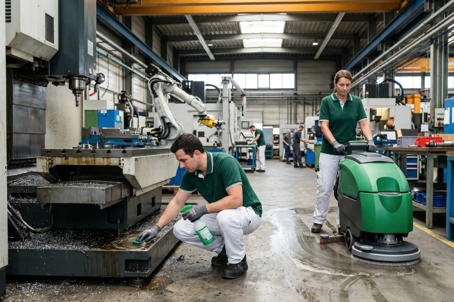 Industriereinigung für Produktionshallen, Fertigungsbereiche und technische Zonen - Gebäudereinigung von Luna Glanz GmbH & Co KG
