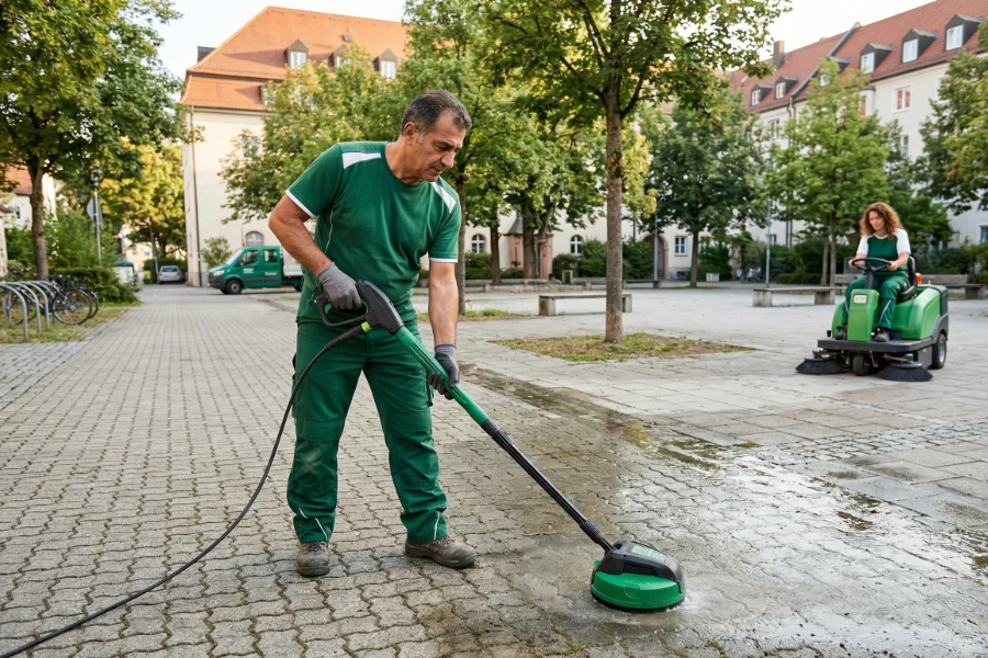 Reinigung von Wegen, Plätzen und befestigten Außenflächen - Gebäudereinigung von Luna Glanz GmbH & Co KG