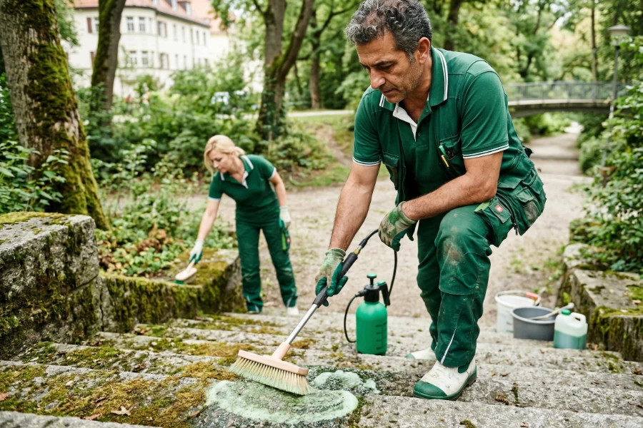 Biologische Beseitigung von Algen, Moosen und Pilzen - Gebäudereinigung von Luna Glanz GmbH & Co KG