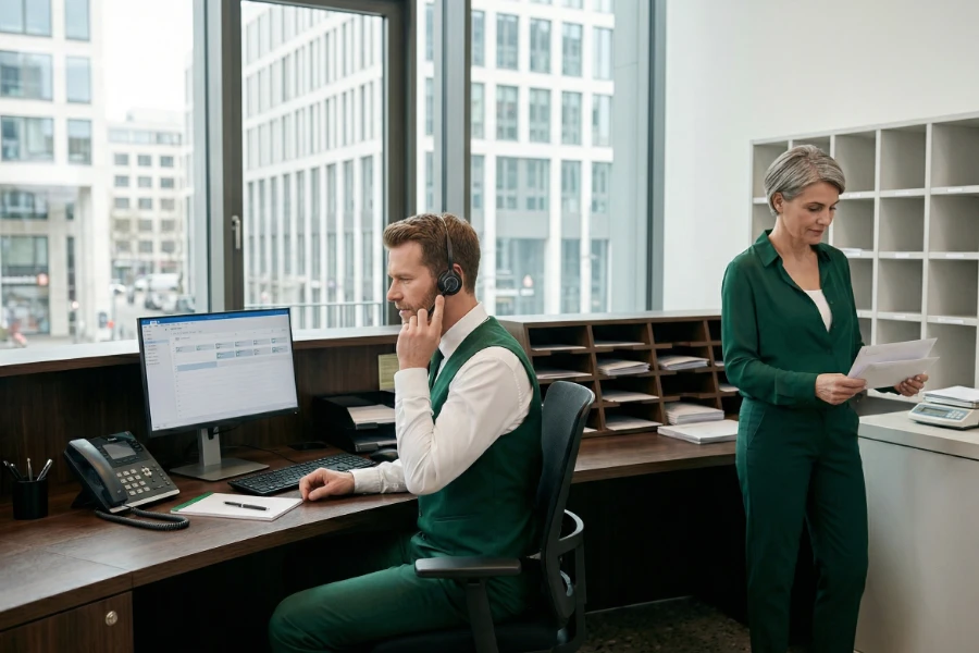 Empfangsdienst für Unternehmen, Bürogebäude und gewerbliche Objekte - Gebäudereinigung von Luna Glanz GmbH & Co KG