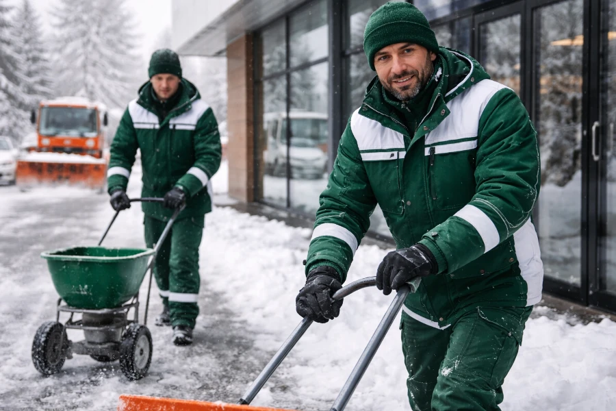 Professioneller Winterdienst in München für sichere Wege, Zufahrten und Grundstücksflächen - Gebäudereinigung von Luna Glanz GmbH & Co KG