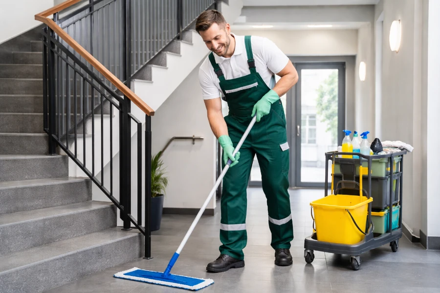 Professionelle Treppenhausreinigung in München für gepflegte Eingangsbereiche und Gemeinschaftsflächen - Gebäudereinigung von Luna Glanz GmbH & Co KG