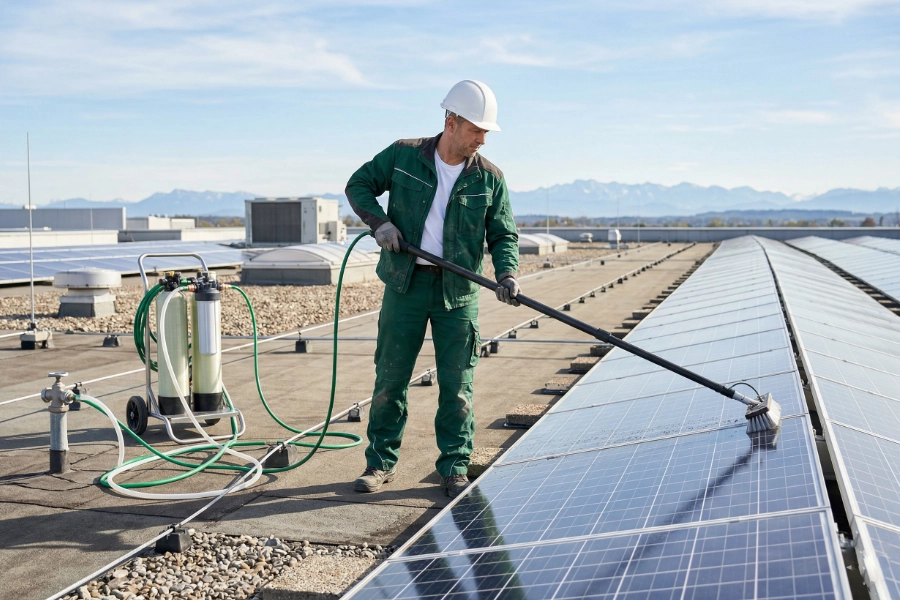 Unsere Leistungen in der Solaranlagenreinigung - Gebäudereinigung von Luna Glanz GmbH & Co KG